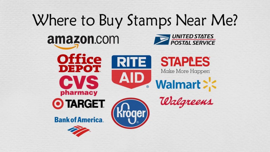 creative image showing locations and places where you can buy stamps to guide on on where to get postage stamps besides the post office